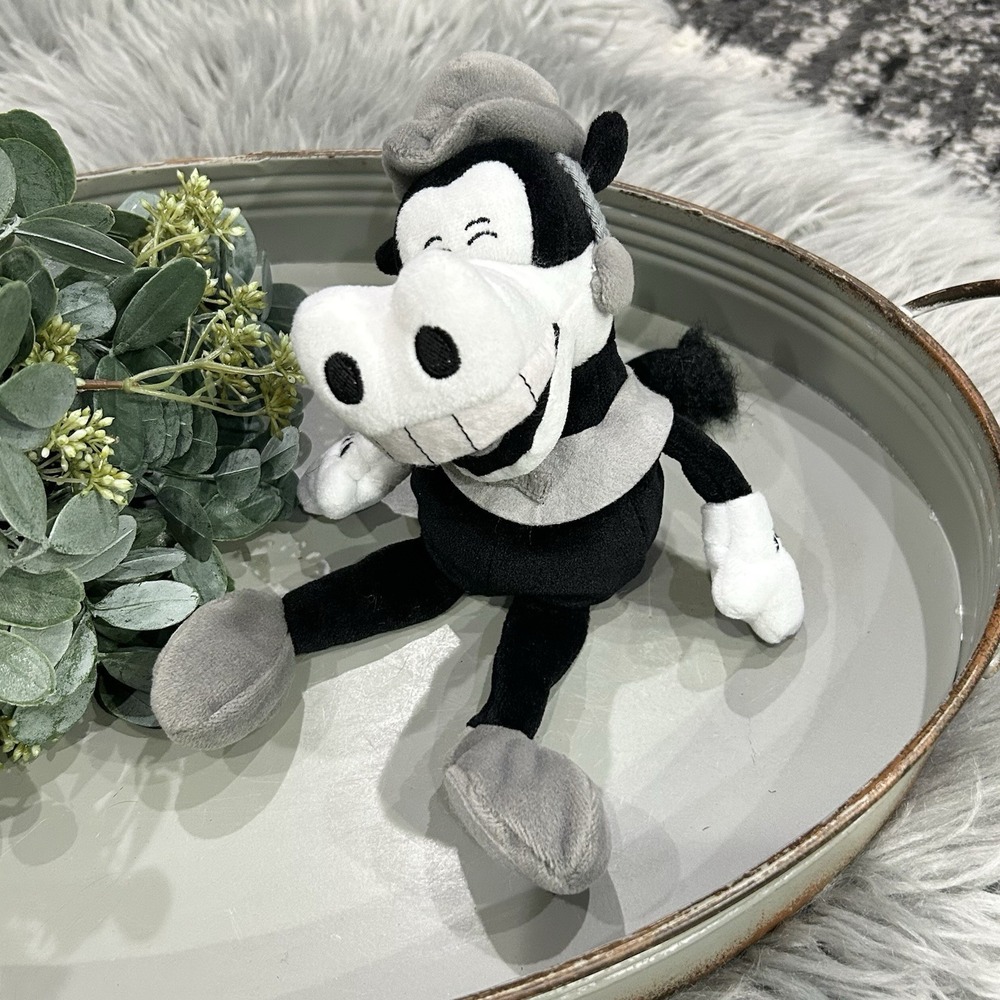 Horace Horsecollar Disney Store Mini Bean Bag Black & White Plush 8" Horse